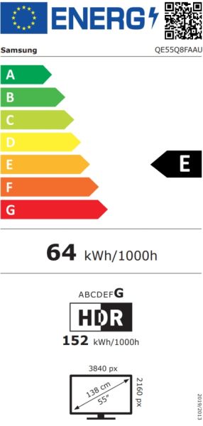 Телевизор Samsung QLED 55Q8F, 138 cm, Smart, 4K Ultra HD, 50Hz Model 2025