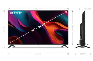 Телевизор Sharp 43GL4260, 43" LED  Google TV, 4K Ultra HD 3840x2160 Frameless, AQUOS, 1 000 000:1, DVB-T/T2/C/S/S2, Active Motion 1000, HDR10, Dolby Atmos, Dolby Vision, Google Assistant, Chromecast Built-in, HDMI 2.1 with eARC, 3.5mm Headphone jack / lin