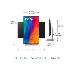 Монитор BenQ PD3225U, 32", 4K Designer Monitor, AQCOLOR, IPS Black, 2000:1, 98% P3, 100% sRGB, 100% Rec.709, Factory Calibrated, Calman Verified, Pantone SkinTone, HDR10 and HDR 400,  M-Book mode, Daisy chain via Thunderbolt 3, PD85W, DPAlt Mode, HDMI 2.0