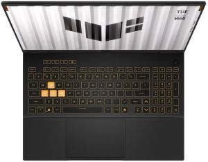 Лаптоп Asus TUF F16 FX608JMR-RV024,Intel i7 14650HX 2.2 GHz (30MB Cache, up to 5.2 GHz, 16 cores, 24 Threads)16.0  WUXGA 1920X1200 16:10 Bend+300nits, AG,165z,16GB DDR5 5600 so-dim ,1TB PCIe 4.0,RTX 5060 8GB GDDR7, Wi-Fi 6e,Backlit Chiclet Keyboard 1-Zone