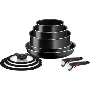 Комплект тигани и тенджери Tefal L1539053 Easy Cook & Clean 10pcs set : FP24/28 + SCP 16/20 with lids + sautepan 24 with lid  + 2 handles