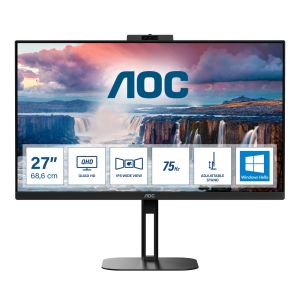 Монитор AOC Q27V5CW/BK, 27" IPS WLED, 2560x1440@75Hz, 4ms GtG, 1ms MPRT, 300cd m/2, 1000:1, 20M:1 DCR, Adaptive Sync, FreeSync, Low Blue Light, 5Wx2, Tilt, Height Adjust, Pivot, Swivel, HDMI, DP, USB hub