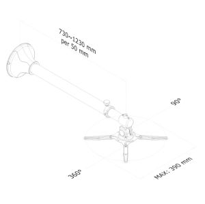 Стойка Neomounts Projector Wall Mount (length: 79-129 cm = short throw), silver