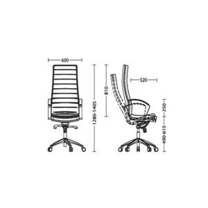Стол King Steel Мениджърски, Изкуствена кожа, Черен