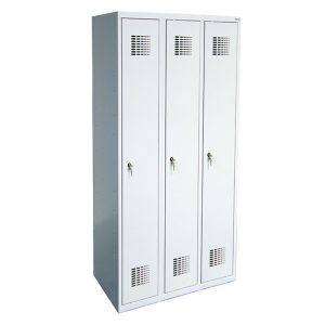Метален гардероб Malow Wardrobe Locker SUM330W С 3 отделения, 90x50x180 cm Сив