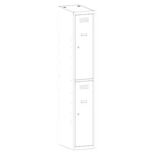 Метален гардероб Malow Wardrobe Locker SUS312W С 2 отделения, 30x50x180 cm Сив