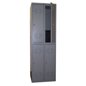 Метален гардероб Практик LE22 С 4 отделения, 57.5x50x183 cm Сив