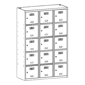 Метален гардероб Malow Wardrobe Locker SUS435W С 15 отделения, 120x50x180 cm Сив