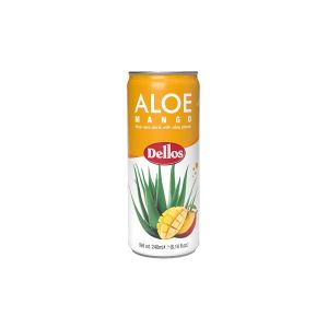 Безалкохолна напитка Dellos Алое и Манго с парченца Алое, 240 ml кен
