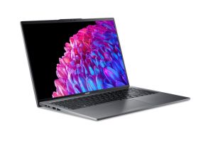 Лаптоп Acer Swift Go 16, SFG16-72-73WT,Intel Core Ultra 7 155U(up to 4.80GHz, 12MB), 16" 3.2K OLED (3200x2000) 120Hz, 32 GB LPDDR5X on board, 1000GB  NVMe SSD,Intel Graphics,QHD Cam, WiFi 6E, BT 5.3, Micro SD card,Backlit Kbd, Win 11 Home, Steel Gray