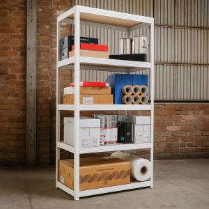 Метален стелаж STAR 180х90х35 см, до 250 кг на рафт - бял