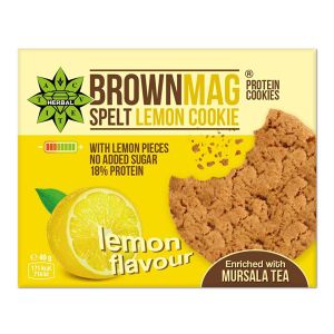 BrownMag протеинова бисквитка с лимонени кори и мурсалски чай 40 гр. - 18% протеин, без захар