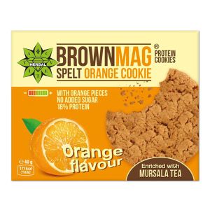 BrownMag протеинова бисквитка с портокалови кори и мурсалски чай 40 гр. - 18% протеин, без захар
