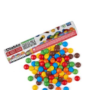 Фъстъци покрити с млечен шоколад Diablo, без добавена захар, 40 g