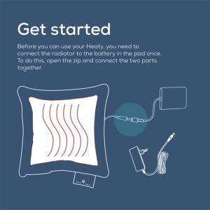 Термоподложка Beurer HK 77 Heaty obsidian-blue; lithium-ion battery; Soft velvet cushion cover machine-washable at 30°C; 3 temperature settings; Fast heating; BSS; 45(L)x45(W) cm