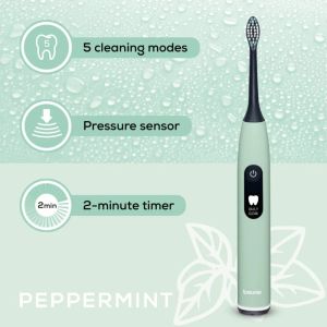 Електрическа четка за зъби Beurer SC 50 peppermint Electric Sonic Toothbrush, up to 80,000 mov/min, 5 cleaning programs: Clean, Sensitive, Polish, Gum Care, Whiten, Pressure sensor , 2-min. timer, Incl. 2 toothbrush heads and magnetic charging plate, 22 d