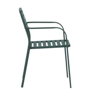 Метален градински стол WASE - тъмнозелен