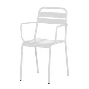Метален градински стол ZAMFARA - бял