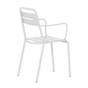 Метален градински стол ZAMFARA - бял
