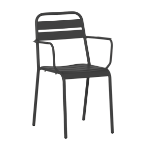 Метален градински стол ZAMFARA - черен