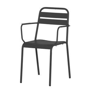 Метален градински стол ZAMFARA - черен