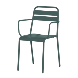 Метален градински стол ZAMFARA - тъмнозелен