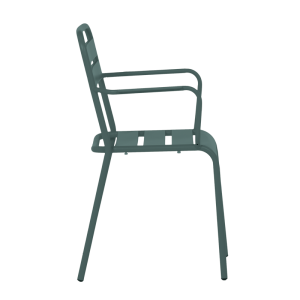 Метален градински стол ZAMFARA - тъмнозелен