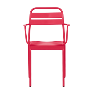 Метален градински стол ZAMFARA - червен