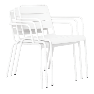 Метален градински стол SAKI - бял