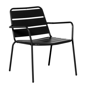 Метален градински стол SAKI - черен