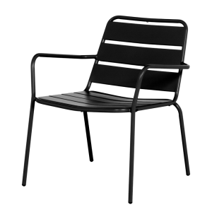 Метален градински стол SAKI - черен