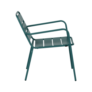 Метален градински стол SAKI - тъмнозелен