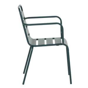 Метален градински стол INISA - тъмнозелен