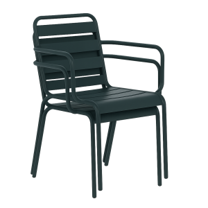 Метален градински стол INISA - тъмнозелен