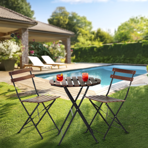 Сгъваем кетъринг стол GOMBE - орех