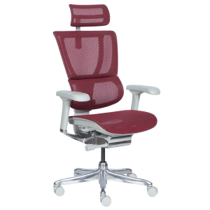 Ергономичен стол ERGOHUMAN IOO ELITE 2 - сива рамка - червен