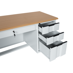 Метално бюро Carmen CR-1310 K - сиво / бук