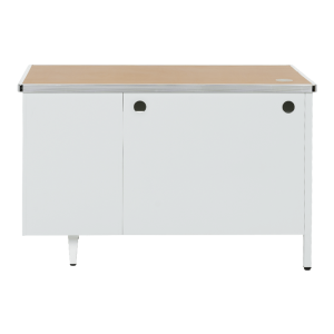 Метално бюро Carmen CR-1318 L - сиво / бук