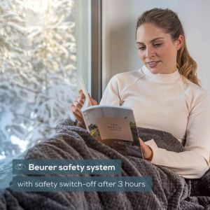 Термоподложка Beurer HD 65 Dark Grey Heated Overblanket; Soft and cuddly surface; 3 temperature;auto switch-off 3 hours; removable switch; washable at 30°, Oko-Tex 100; 180(L)x130(W)cm