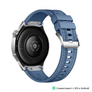 Часовник Huawei Watch GT5  Vili-B19W, 1.43", Amoled 466x466 PPI 326, BT5.2 BLE/BR/EDR, 5ATM, 524mAh, Screenshot sharing, support message input, message notifications, Battery life up to 14 days, Compatible with iOS and Android devices, Blue Woven
