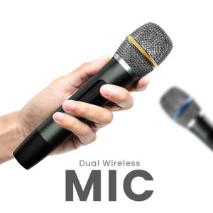 Тонколони HiFuture Vocalist300 Silver, 150W Output, Karaoke Enable, Two Wireless Microphone, 18000mAh Battery (Support Power Bank), RGB Lighting, Pair to Play (TWS Mode), Bluetooth 5.3