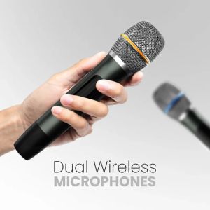 Тонколони HiFuture MusicBox300 Black, 150W Output, Karaoke Enable, Two Wireless Microphone, 18000mAh Battery (Support Power Bank), RGB Lighting, Pair to Play (TWS Mode), Bluetooth 5.3