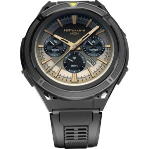 Часовник HiFuture Active Black Yellow, *1.43"  AMOLED, Dual Band GPS +Compass + Altimeter 466*466, Powered by Dual Core & Syntra AI, Bluetooth Call, 5ATM Waterproof, 24/7 True Heart Rate & Blood Oxygen Sensor, Up to 10 days daily use