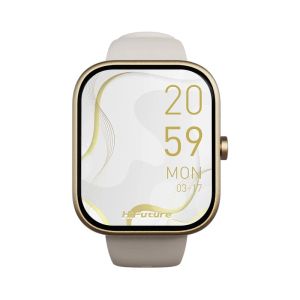 Часовник HiFuture Lume Champagne Gold, 1.85 " IPS, Powered by Dual Core, Aerospace-Grade Ultra Light Aluminum Frame, Bluetooth Call, 3D User Interface, 1ATM Waterproof, 24/7 True Heart Rate & Blood Oxygen Sensor, 100+ Sports Mode, Up to 7 days daily use