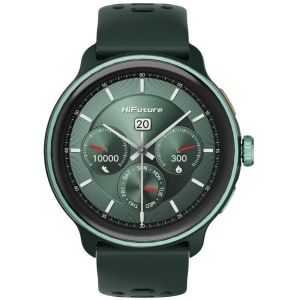 Часовник HiFuture Vela Dark Green, 1.43" AMOLED, GPS +Compass + Altimeter, 466*466, Support Local Music(100M Space), Support AI Coach for Training, Powered by Dual Core, Bluetooth Call, 5ATM Waterproof, 24/7 True Heart Rate & Blood, Oxygen Sensor, Up to 1
