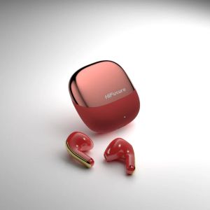 Слушалки HiFuture ChromeBuds Red, Metallic Charge Case, 4 MICS ENC, Wireless 5.4, Up to 6 Hours Battery Life by one charge, IPX5, Ultra Bass, Up to 30 Hours Battery Life Combined