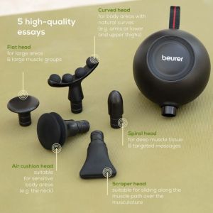 Масажор Beurer MG 101 SensorBoost, Integrated pressure sensor, Ergonomically shaped, 5 massage attachments, 5 intensity levels, Lithium-ion battery, black