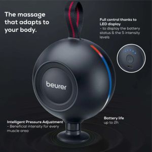 Масажор Beurer MG 101 SensorBoost, Integrated pressure sensor, Ergonomically shaped, 5 massage attachments, 5 intensity levels, Lithium-ion battery, black