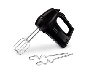 Миксер Tefal HT310838, Hand Mixer, 300W, 5 Speeds + turbo,  2 Beaters, 2 Dough hooks, black