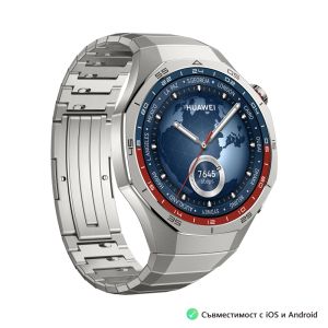Часовник Huawei Watch GT5 Pro Vili-B29M, 1.43", Amoled, 466x466, PPI 326, BT5.2, BLE/BR/EDR, 524mAh, 40-meter free diving, HUAWEI TruSense System, ECG analysis, Battery life up to 14 days, Compatible with iOS and Android devices, Titanium + Huawei FreeBud